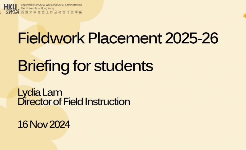 Cover of Fieldwork Placement 2025-25 Briefing for Students